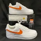 Nike Air Force 1 Low White (Tangerine Custom Painted Swoosh) SC-#75W
