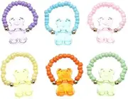 [Zhang shine] Lovely Colorful Gummy Bear Rings Set Cute Resin Acrylic Candy Color Tiny Animal Charms Y2k Punk Chunky Beads Ring for Women Girls Birthday Party Gift, One Size, Metal Resin, No Gemstone