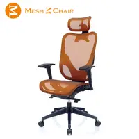 在飛比找PChome24h購物優惠-【Mesh 3 Chair】華爾滋人體工學網椅-附頭枕(亮橘
