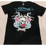 [ED HARDY 水鑽骷髏印花男短袖T］正品二手 潮牌 專櫃購入 經典圖騰 潮流流行 滿鑽 黑色上衣 愛心 潮男 惡魔