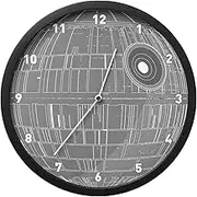 Star Wars Glow in The Dark Wall Clock - Death Star Lighting Decoration - Includes Wall Decals