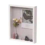Shadow Box Frame with Linen Backboard & Real Glass, Wood Display 11x14 White