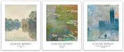 EVOLE HOME Claude Monet Art Prints - Set 3 wall art 11x14 Prints Unframed Art Poster for Home Decor, Office Wall Decor