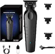 Blackout Trimmer Plus Zero Gap, Barbers Tonic Blackout Trimmer Premium Zero-Gapped, Cordless Rechargeable Safety Razor Hair Clipper for Men, Fast Carving (Black)