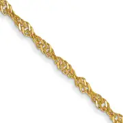14K Yellow Gold 20 Inch 1.40mm Singapore With Spring Ring Clasp Chain