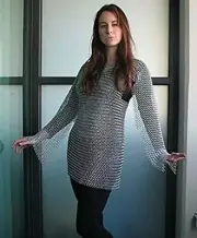 Medieval Chainmail Shirt For Female LARP Armour 10mm Chain mail Aluminium