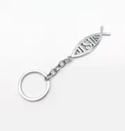 Christian Fish Keychain Jesus Charm Pendant Catholic Home Chapel Decor silver