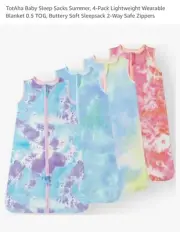 Totah Premium Baby Sleep Sacks- 4 Pack Lightweight Wearable Blanket- 6-15 Months