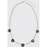 Mens Silver Clover Necklace