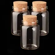 20 pcs Lab Storage Jars Seeds Container Φ47mm Wedding Clear Glass Cork Bottles