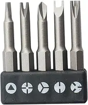 Special screwdriver tips: tempered steel, various shapes | Kit 5 Tips for electric drills, multifunction appliance accessory, precise DIY and maintenance