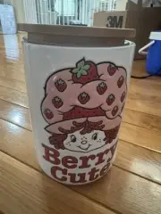 Strawberry Shortcake Canister Jar with Wood Lid NEW