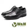 W&M (男)壓紋紳士綁帶皮鞋－黑(另有咖)