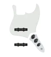 920D Custom Jazz Bass Loaded Pickguard With Drive (Hot) Pickups, Parchment Pi...