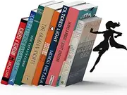 Artori Design Supergal Black Metal Female Superwoman Bookend Unique Bookends Gifts for Girls Gifts for Book Lovers Cool Book Stopper