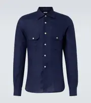 [Kiton] Kiton Linen shirt UK 16 blue