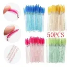 50Pcs Eyelash Brush Disposable Lash Extension Wand Kit Crystal Mascara Make Up