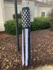 60 INCH Police Memorial USA America BLACKOUT Embroidered Windsock 300D Nylon