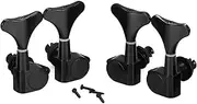 Gyorwst 2+2 Sealed Bass Guitar Tuning Pegs Keys 2R2L Tuners for Precision Bass and, Black