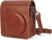 NZBZHHZGPL Protective Case Cover with Removable Adjustable Strap Camera Shoulder Bag PU Leather Portable Fit for Instax Mini 40 Instant Camera Camera Bag(Light Brown)