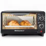 Elite Gourmet ETO490 9L/4 Slice Countertop Toaster Oven with 30-Minute Timer, Ad
