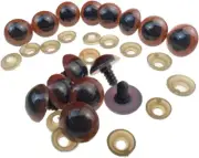 100PCS Brown Plastic Safety Eyes Craft Eyes for Sewing Crafting Buttons Teddy Be