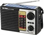 Hand Crank Radio,Emergency Radio, Solar Radio,1200mAh Power Bank,Portable Flashlight Torch,USB Charger,2 Charging Methods,Compass for Camping