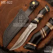 HUNTEX Handmade Damascus Blade Buffalo Horn Handle 330mm Long Exotic Bowie Knife