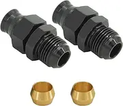 CNRAQR 8AN Male Flare to 3/8" Fuel Hardline Tube Fitting Adapter Connector Aluminum Alloy Black Anodized 2Pcs