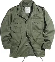 [Haitpant] Men Army Oversize Denim Jacket Military Vintage Casual Windbreaker Solid Retro Loose Coat