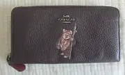 Coach Star Wars Ewok Leather Wallet Zipper All Around Model #F88588 Brand New