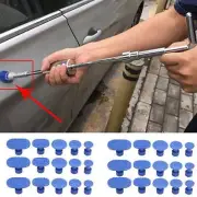 Car Body Dent Pit Repair Tool 30-Pcs Tabs & Lifter Paintless T-Bar Hammer Puller