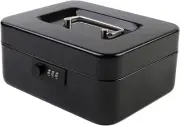 KYODOLED Medium Metal Cash Box with Combination Lock Safe and Money Tray