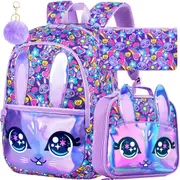 3 Piece 16.5 Inch Bunny Backpack Set For Girls For School