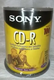 Sony CD-R 700MB Storage Media Discs 80 min Pack of 100 Blank CDs Brand New