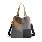Nevenka Canvas Shoulder Satchel Handbag Large Capacity Tote Bag for Womens-Grey