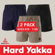2 Pack - Hard Yakka Toughmaxx Stretch Elastic Drawstring Waist Work Short Y05164