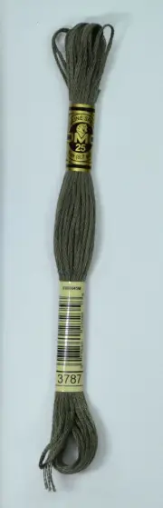 DMC Stranded Cotton #3787 Dark Brown Gray Hand Embroidery Floss 8m Skein