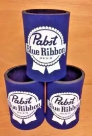 Pabst Blue Ribbon PBR Beer Koozies 12 oz Three (3) Quality Neoprene ~ New & F/S