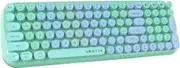 UBOTIE Colorful Bluetooth 100Keys Keyboards, Wireless Compact Rainbow Gradual Colors Retro Typewriter Flexible Keyboard for Tablet, Cellphones, PC