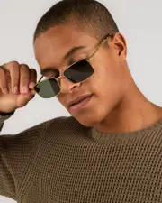 [Ray-Ban] Ray-Ban Men's 0Rb3717 Sunglasses in Gold/Green One Size Gold/Green