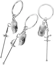 WESIEVYA 3pcs Fencing Keychain Fencing Epee Keychain Fencing Key Holder Fencing Key Ring Fencing-themed Souvenir Mini Metal Fencing Charm Fencing Handbag Charm Fencing Party Favor