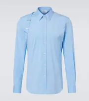[McQueen] McQueen Cotton-blend poplin shirt UK 17,75 blue
