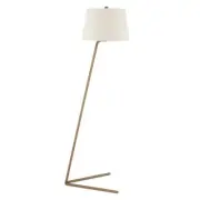 Henn&Hart 19" Brass Metal/Fabric Floor Lamp