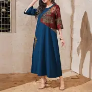 Ethnic Kaftan Women Maxi Dress Muslim Abaya Dubai Party Gown Islamic Robe Caftan