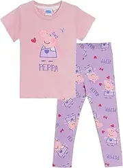 [Peppa Pig] Girls T-Shirt and leggings Set Kids Peppa Daywear Matching Top + Bottoms Outfit