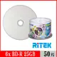 RITEK錸德 6X BD-R 25GB 藍光片 頂級鏡面相片防水可列印式/50片布丁桶裝