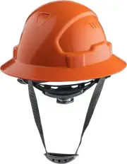 6 Points Orange Full Brim Hard Hat with with Fas-trac Suspension