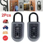 2X Combination Padlock Key Safe Storage Box Home Garden Workshop Garage Security