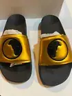 NEW VERSACE COLLECTION YELLOW POOL SLIDES WITH METAL HALF MEDUSA size 6 US 39 IT